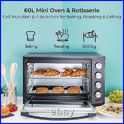 Mini Oven with Rotisserie & Convection 60L Electric 2000W & 60 Minutes Timer