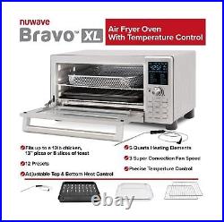 NUWAVE Bravo Air Fryer Toaster Smart Oven, 12-in-1 Countertop Convection, 30