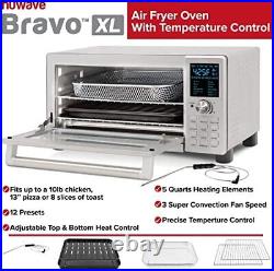 NUWAVE Bravo Air Fryer Toaster Smart Oven 12-in-1 Countertop Convection 30-QT
