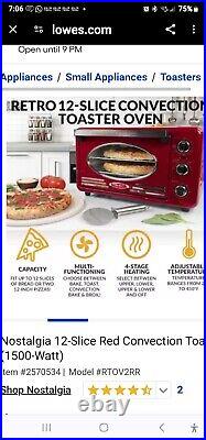 Nostalgia RTOV2RR Retro 12-Slice Convection Toaster Oven COUNTER TOP Retro Red