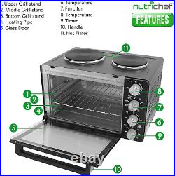 NutriChef Kitchen Convection Electric Countertop Rotisserie Toaster Oven Cooker