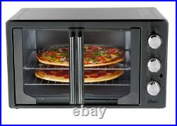 Oster French Door Convection Toaster Oven, Countertop Oven, Metallic & Charcoal