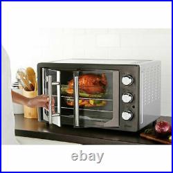 Oster French Door Oven with Convection Metallic Charcoal Counter Top Oven