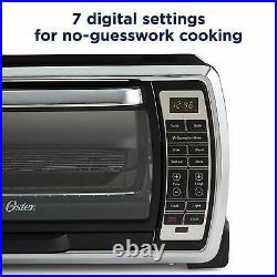 Oster Large Digital Countertop Convection Toaster Oven, 6 Slice, Black/Polished
