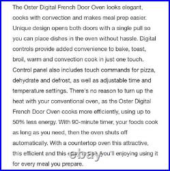Oster Stainless Steel French Convection Countertop Oven Single Door Pull Digital