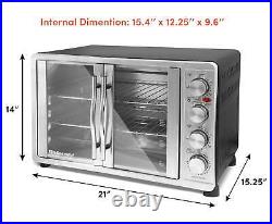 Oven With Rotisserie Convection Double Door Removable Dishwasher Safe Kitchen Tool