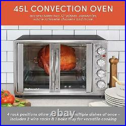 Pizza Convection Oven Double French Door Countertop, Broil Toast Stainless Seel
