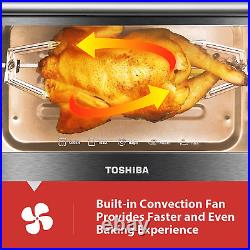 TOSHIBA AC25CEW-BS Large 6-Slice Convection Toaster Oven Countertop, 10-In-One w