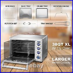 Toaster Oven 38QT XXL Convection Oven Stainless Steel Countertop Oven with 9-I