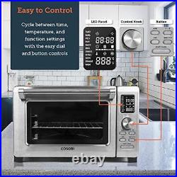 Toaster Oven Combo, 25L 11-in-1 Convection Countertop Rotisserie, Manual-Silver