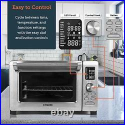 Toaster Oven Combo, 25L 11-in-1 Convection Countertop Rotisserie, Manual-Silver