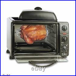 Toaster Oven With Rotisserie & Grill Griddle 23 Liter Kitchen Appliances Black NEW