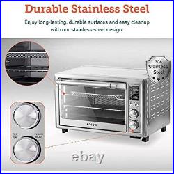 US Air Fryer Toaster Oven Combo Convection Rotisserie Dehydrator Stainless Steel
