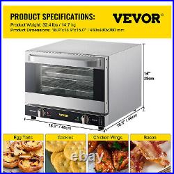VEVOR Convection Oven 21L Countertop Commercial 3-Layer Toaster Baker 1440W